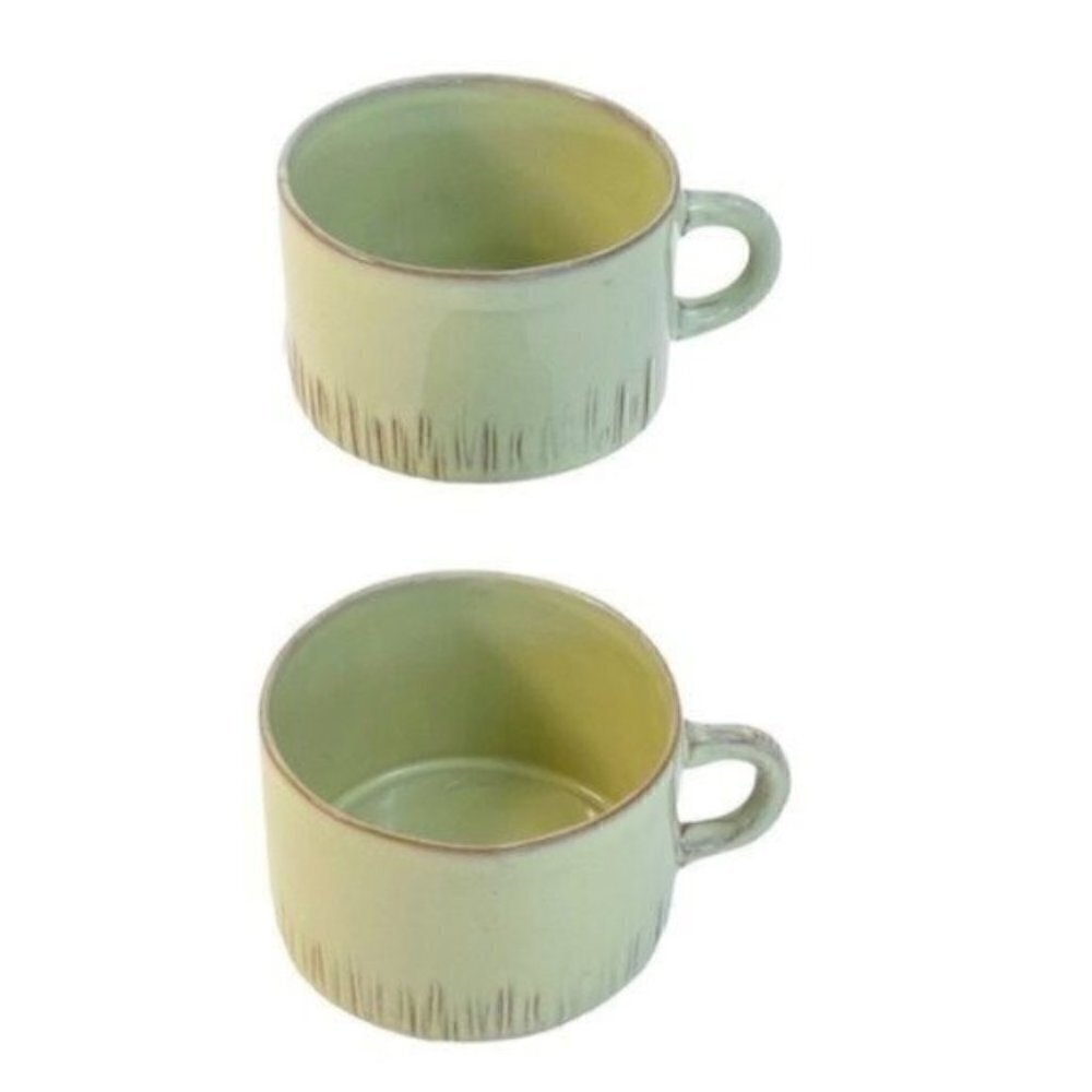 2 Vietri Celadon Cappuccino Mugs  made in Italy